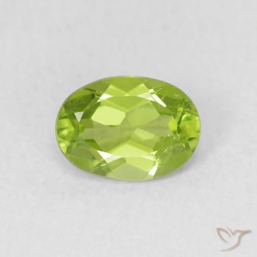0.91ct Naturale Verde acceso Peridoto, Ovale, VS