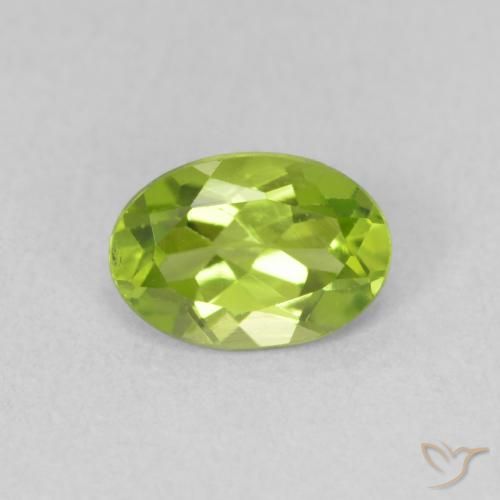 0.85ct Naturale Verde giallastro Peridoto, Ovale, VS