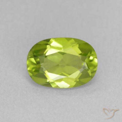0.96ct Naturale Verde giallastro Peridoto, Ovale, VS