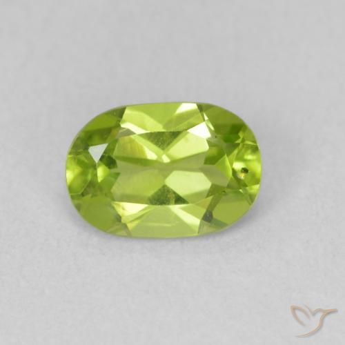 0.86ct Naturale Verde giallastro vivace Peridoto, Ovale, VS