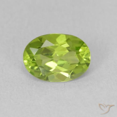 0.92ct Naturale Verde acceso Peridoto, Ovale, VS