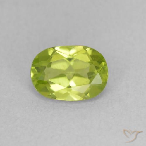 0.94ct Naturale Verde giallastro vivace Peridoto, Ovale, VVS-VS