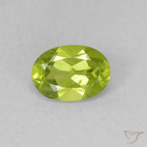 0.92ct Naturale Verde giallastro Peridoto, Ovale, VVS-VS