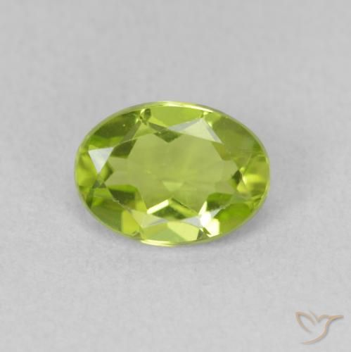 1.07ct Naturale Verde medio Peridoto, Ovale, VVS-VS