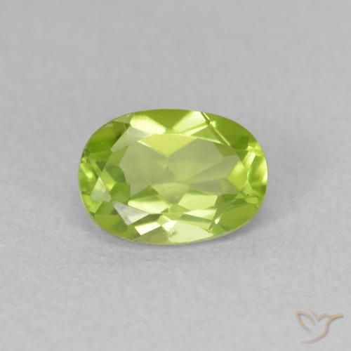 0.96ct Naturale Verde brillante Peridoto, Ovale, VVS-VS