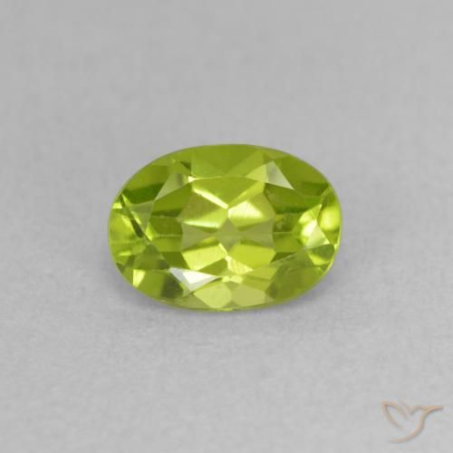 0.86ct Naturale Verde giallastro Peridoto, Ovale, VVS-VS