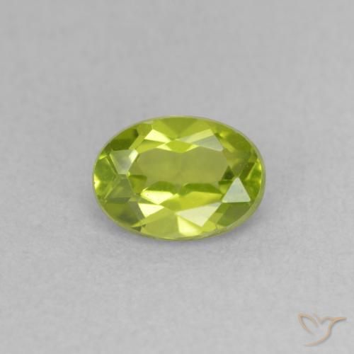 0.87ct Naturale Verde oliva Peridoto, Ovale, VVS-VS