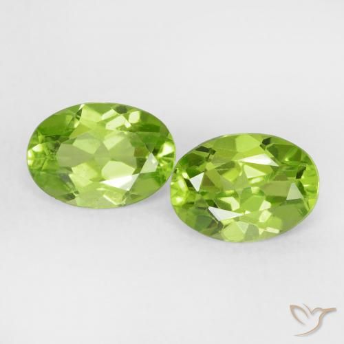 1.62ctw Naturale Verde medio Peridoto, Ovale, VS