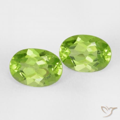 Gemme di Peridoto Verde acceso naturale da 1.85 ct, Ovale, VVS-VS
