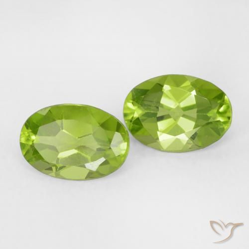 Gemme di Peridoto Verde medio naturale da 1.57 ct, Ovale, VVS-VS