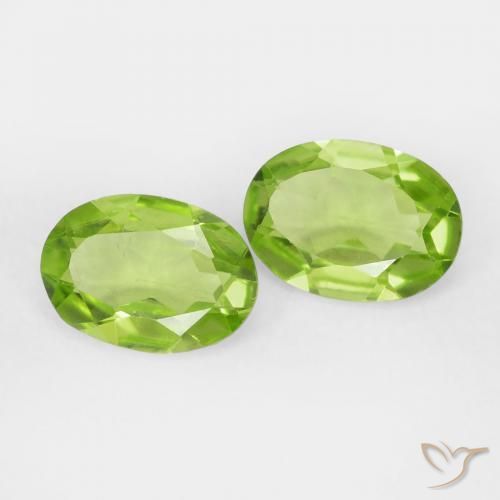 Gemme di Peridoto Verde acceso naturale da 1.56 ct, Ovale, VVS-VS