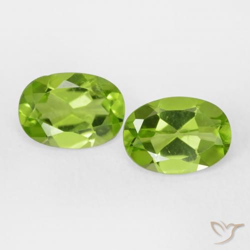 Gemme di Peridoto Verde acceso naturale da 1.75 ct, Taglio ovale, VS