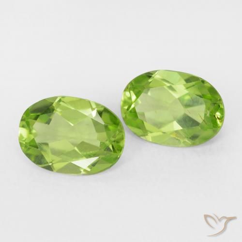 Gemme di Peridoto Verde acceso naturale da 1.64 ct, Ovale, VS