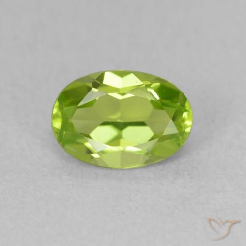 Peridoto Verde acceso naturale da 0.96 ct, Ovale, VS