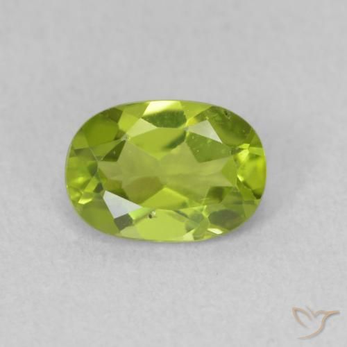 0.96ct Naturale Verde giallastro Peridoto, Ovale, VS