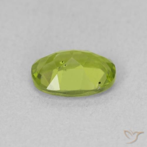 Peridoto Verde giallastro naturale da 0.96 ct, Ovale, VS