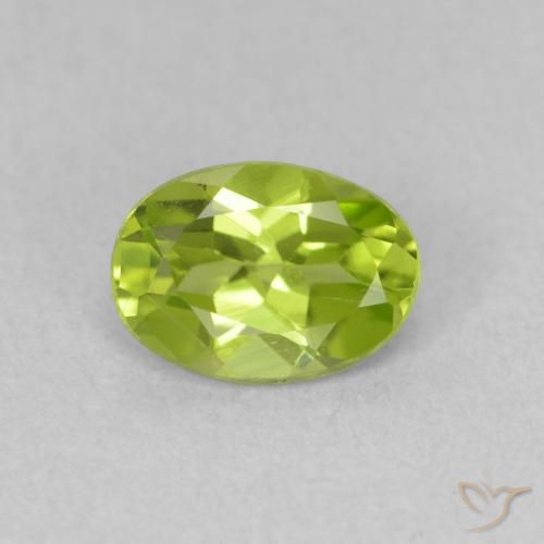 0.87ct Naturale Verde acceso Peridoto, Ovale, VVS-VS