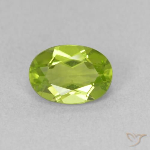 0.92ct Naturale Verde acceso Peridoto, Ovale, VVS-VS