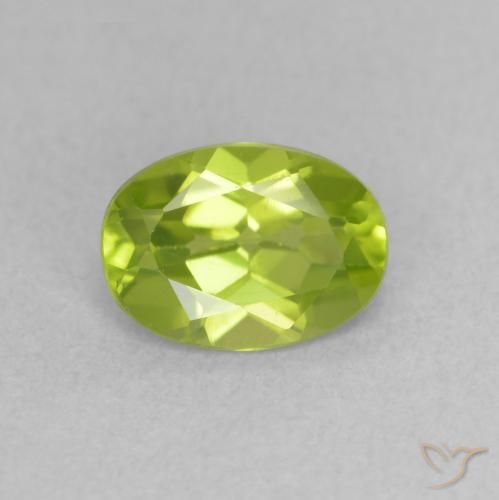 0.90ct Naturale Verde giallastro Peridoto, Ovale, VVS-VS