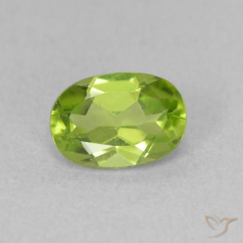 0.92ct Naturale Verde acceso Peridoto, Ovale, VVS-VS