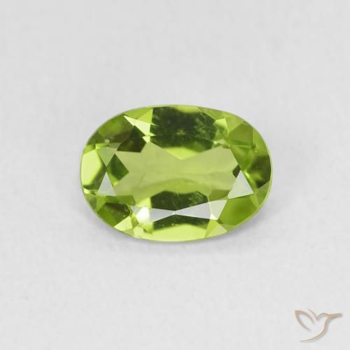0.77ct Naturale Verde acceso Peridoto, Ovale, VVS