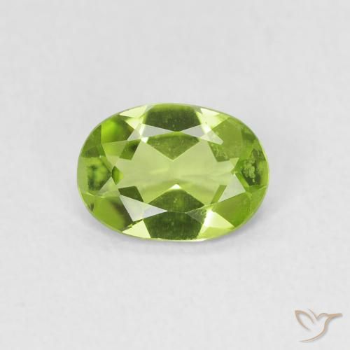 0.67ct Naturale Verde giallastro Peridoto, Ovale, VVS