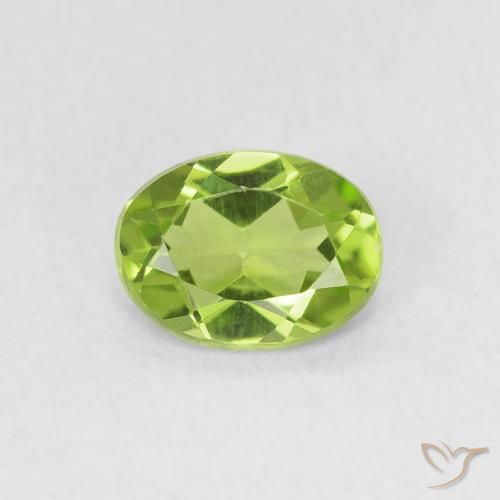 0.69ct Naturale Verde medio Peridoto, Ovale, VVS-VS