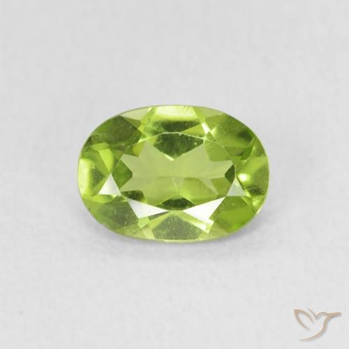 0.79ct Naturale Verde acceso Peridoto, Ovale, VVS-VS