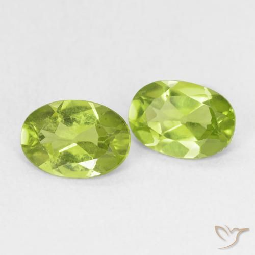 Gemme di Peridoto Verde chiaro e vivace naturale da 1.49 ct, Ovale, VS