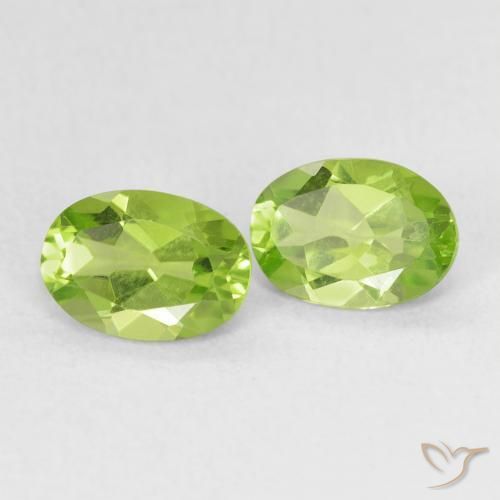 Gemme di Peridoto Verde chiaro e vivace naturale da 1.60 ct, Ovale, VS