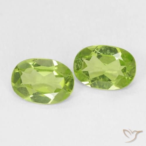 Gemme di Peridoto Verde chiaro e vivace naturale da 1.50 ct, Ovale, VS