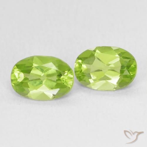Gemme di Peridoto Verde chiaro e vivace naturale da 1.64 ct, Ovale, VS