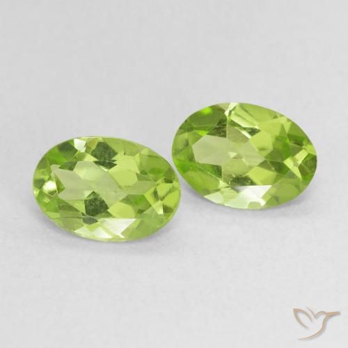 Gemme di Peridoto Verde chiaro e vivace naturale da 1.39 ct, Ovale, VS