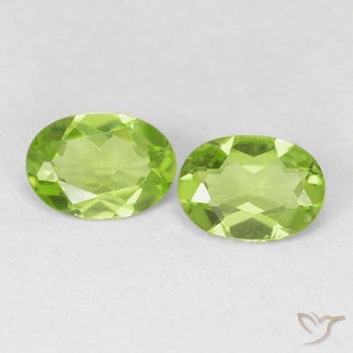 1.53ctw Naturale Verde giallastro Peridoto, Ovale, VVS-VS