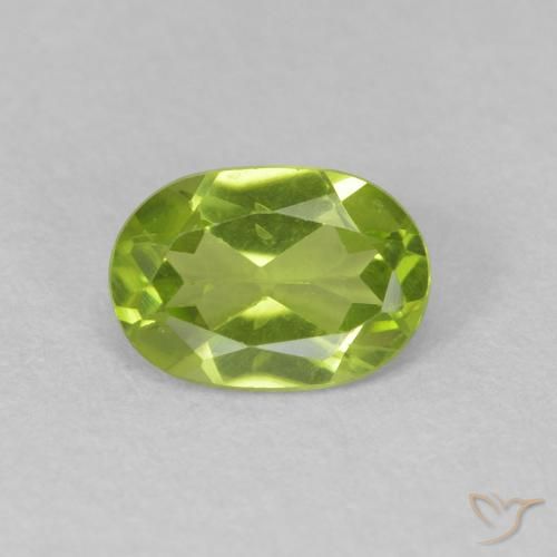 0.82ct Naturale Verde brillante Peridoto, Ovale, VS