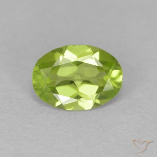 0.70ct Naturale Verde chiaro e vivace Peridoto, Ovale, VS