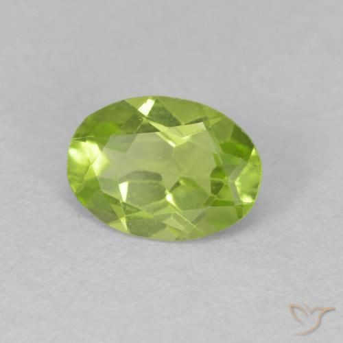 Peridoto Verde chiaro e vivace naturale da 0.70 ct, Ovale, VS