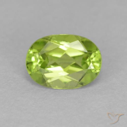 0.90ct Naturale Verde brillante Peridoto, Ovale, VS