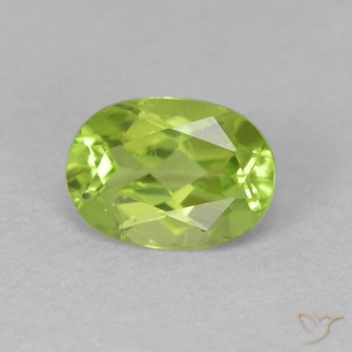 Peridoto Verde brillante naturale da 0.90 ct, Ovale, VS