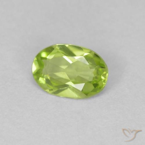 Peridoto Verde brillante naturale da 0.50 ct, Ovale, VS