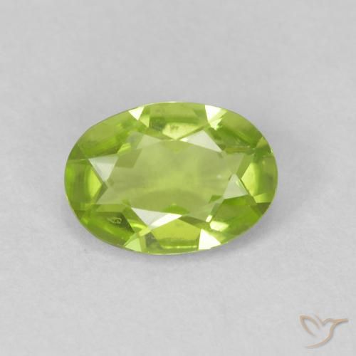 0.84ct Naturale Verde brillante Peridoto, Ovale, VVS