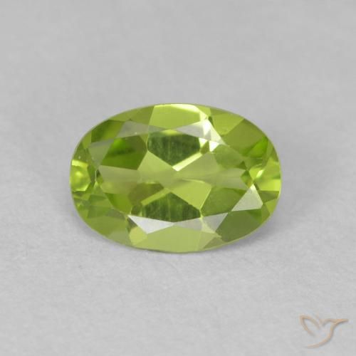 0.76ct Naturale Verde acceso Peridoto, Ovale, VVS