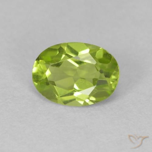0.78ct Naturale Verde acceso Peridoto, Ovale, VVS