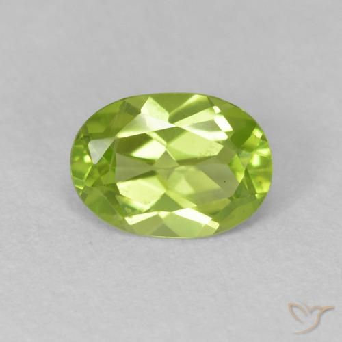0.85ct Naturale Verde medio Peridoto, Ovale, VVS