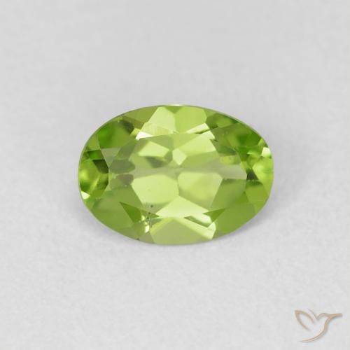 0.77ct Naturale Verde giallastro Peridoto, Ovale, VVS-VS