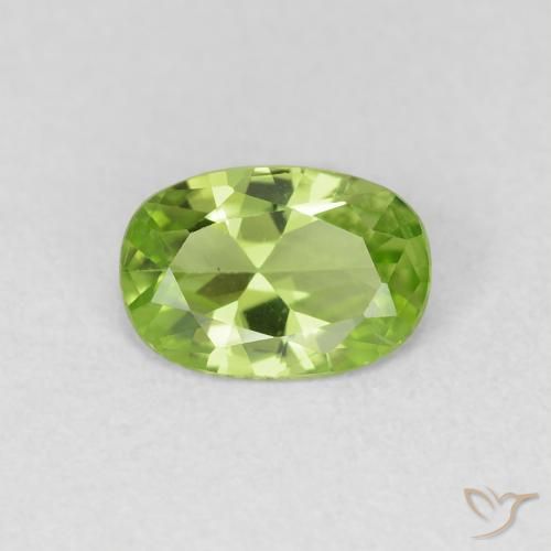 0.72ct Naturale Verde giallastro Peridoto, Ovale, VVS-VS