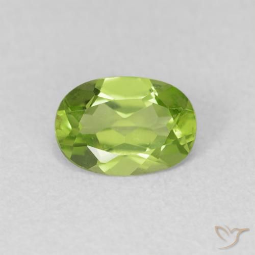 0.80ct Naturale Verde acceso Peridoto, Ovale, VVS-VS