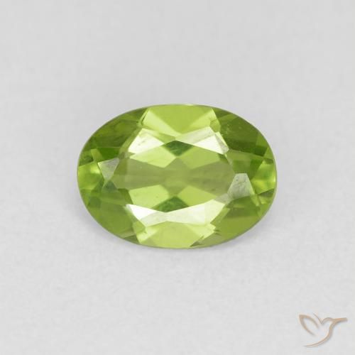0.90ct Naturale Verde acceso Peridoto, Ovale, VVS-VS