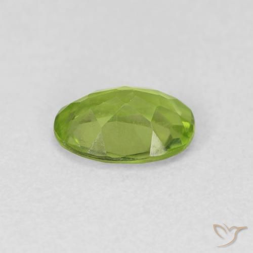 Peridoto Verde acceso naturale da 0.90 ct, Ovale, VVS-VS