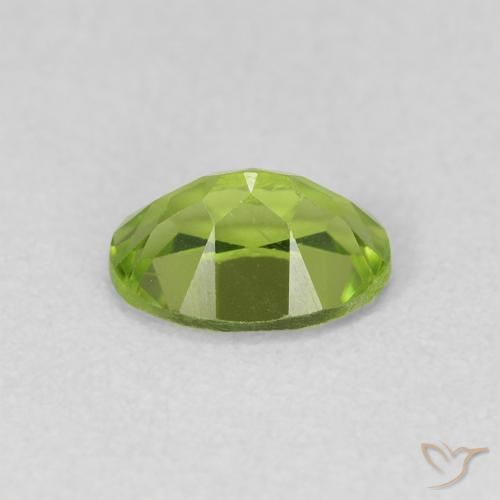 Peridoto Verde acceso naturale da 0.93 ct, Ovale, VVS-VS